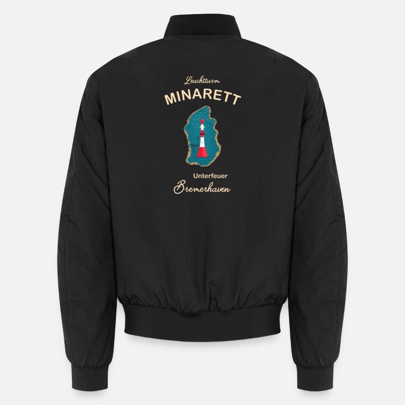Bremerhaven, lighthouse underfire, minaret, - Unisex Bomber Jacket - black