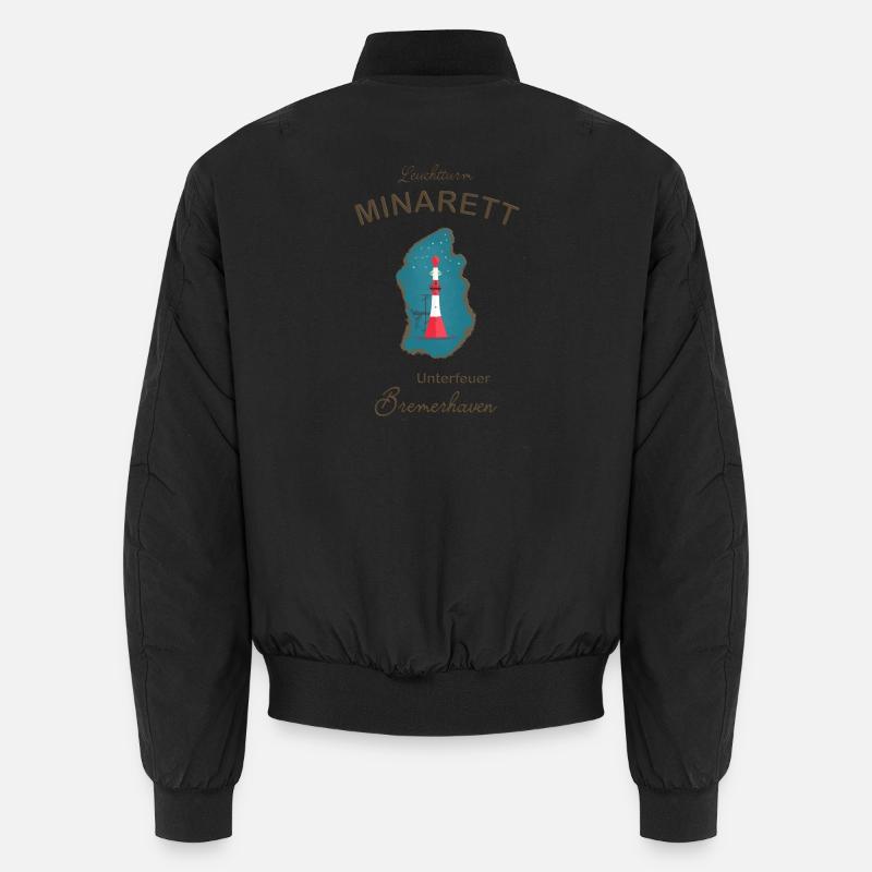 Bremerhaven, lighthouse underfire, minaret, - Unisex Bomber Jacket - black