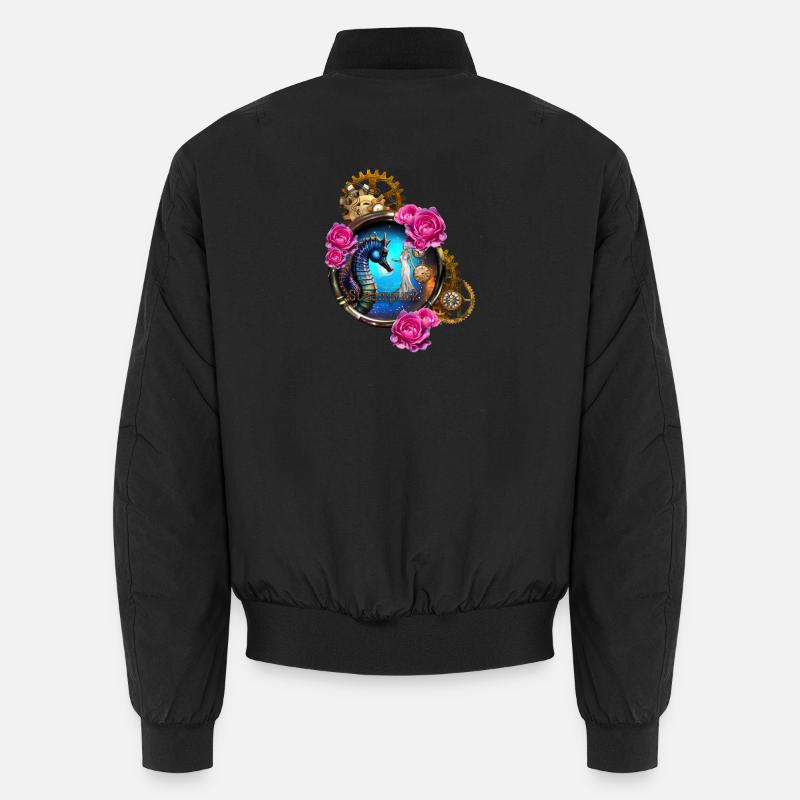 Schönes Steampunk-Design mit Seepferdchen Unisex Bomberjacke
