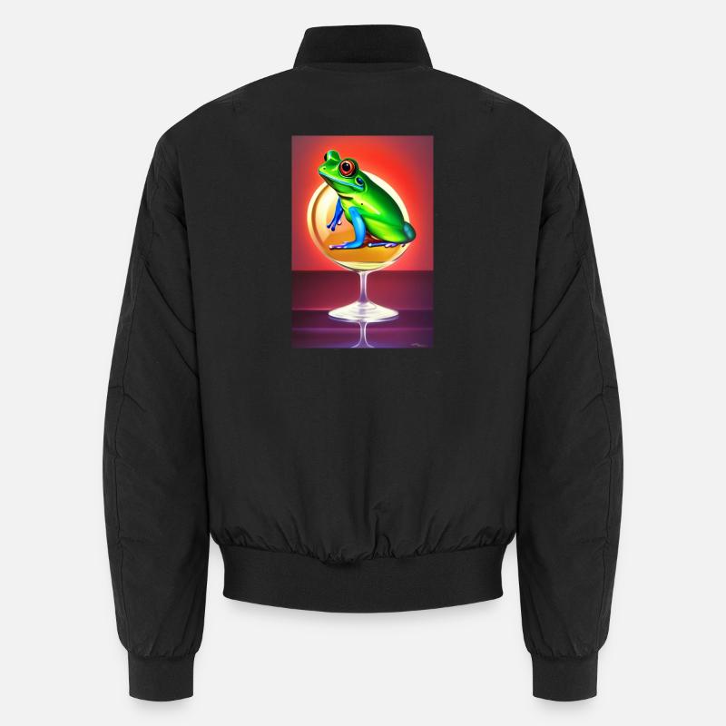 Frosch auf Glas Unisex Bomberjacke
