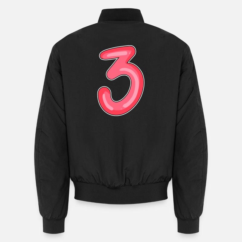 3 - Drei - Unisex Bomberjacke - Schwarz
