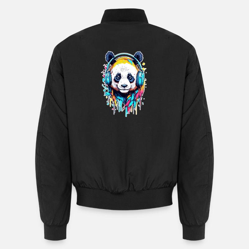 Panda - Unisex Bomber Jacket - black