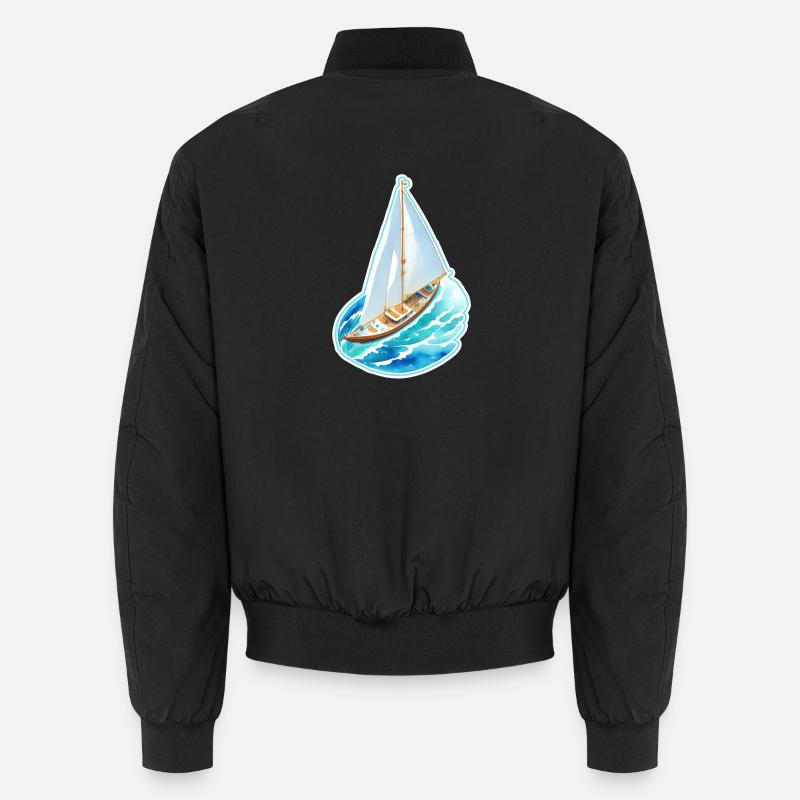 Sailing ship - Unisex Bomber Jacket - black