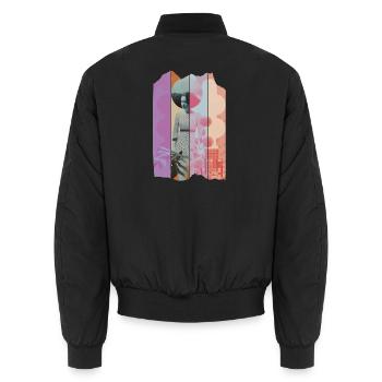 Schattierungen von Farben - Unisex Bomberjacke - Schwarz - Hinten - AI Model Male 185 light (185cm)