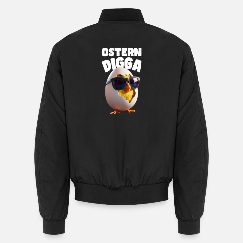Drôle de Pâques Digga Design avec poussin et œuf Bomber unisexe