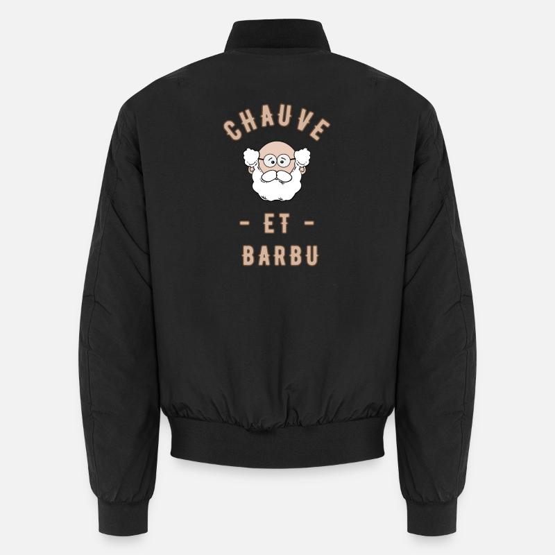 Bald and bearded - Unisex Bomber Jacket - black
