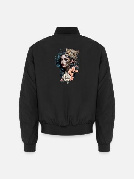 Interaktion zwischen Tierwelt und Mensch - Unisex Bomberjacke - Schwarz