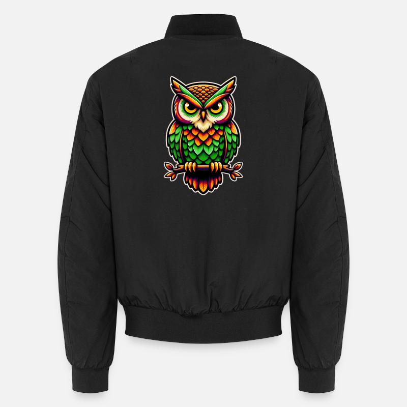 Eule - Unisex Bomberjacke - Schwarz