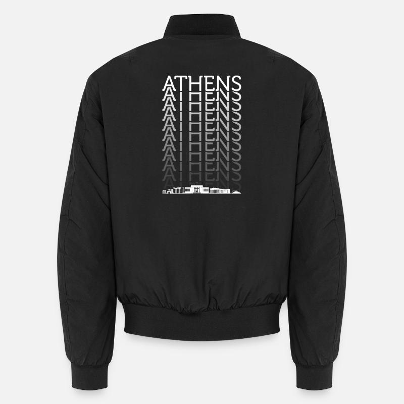 Athens Skyline Echo Typography Unisex Bomber Jacket