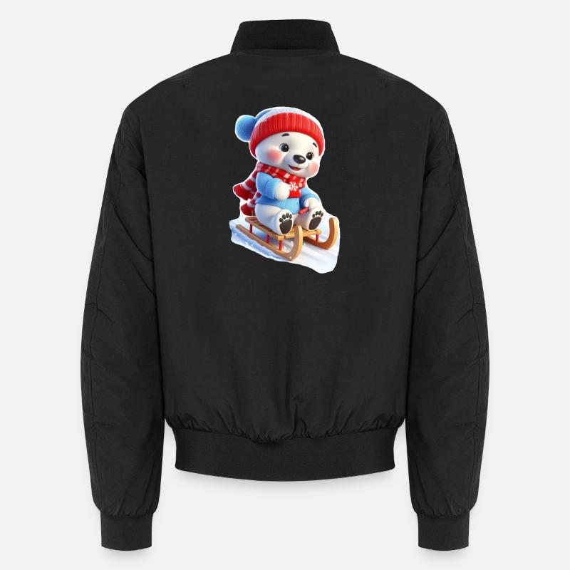 Winterbär auf Schlitten Unisex Bomberjacke