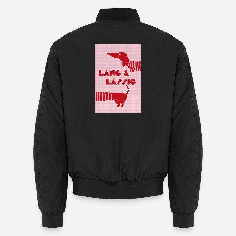 Teckel long et décontracté rouge-rose, style rétro Bomber unisexe
