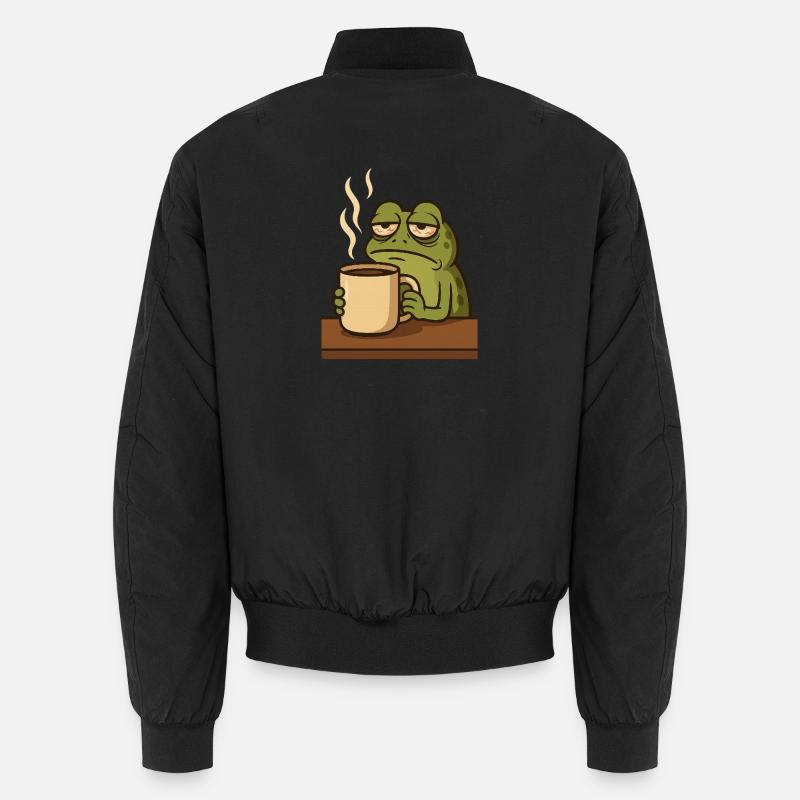 Frosch mit Kaffee Unisex Bomberjacke