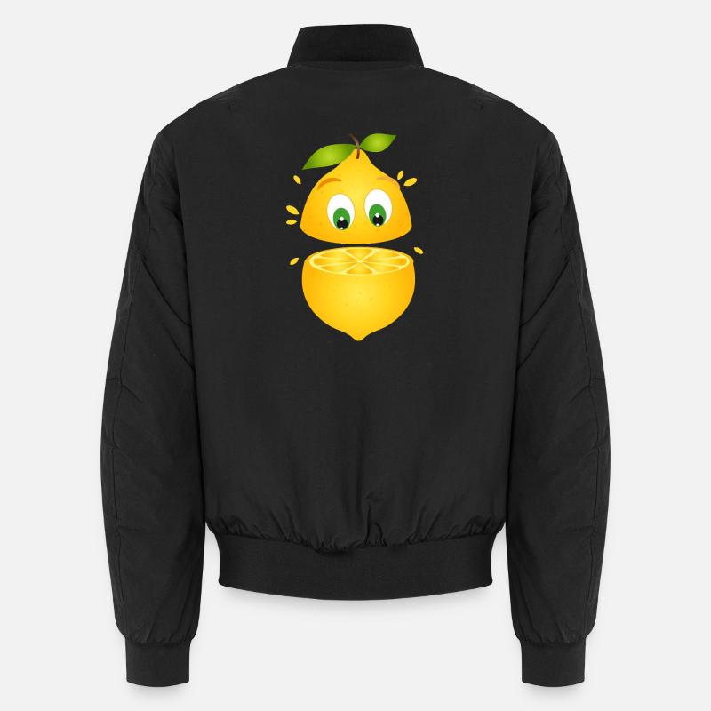 Surprised Lemon – Fruity Comic Fun - Unisex Bomber Jacket - black
