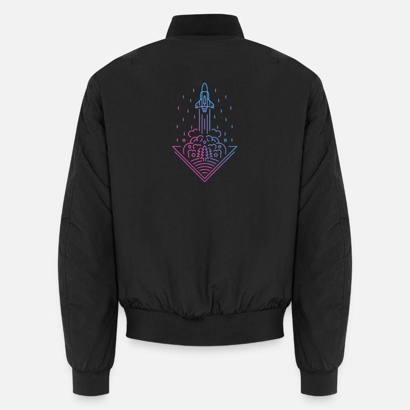 Retro Rocket - Unisex Bomberjacke - Schwarz