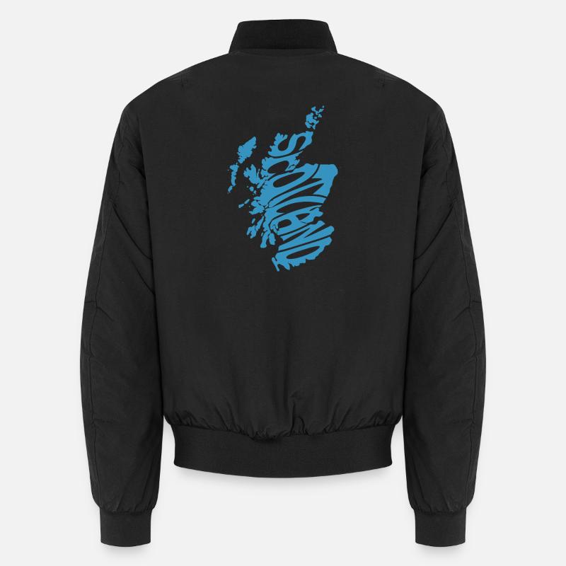 Scotland Map Graphic - Unisex Bomber Jacket - black