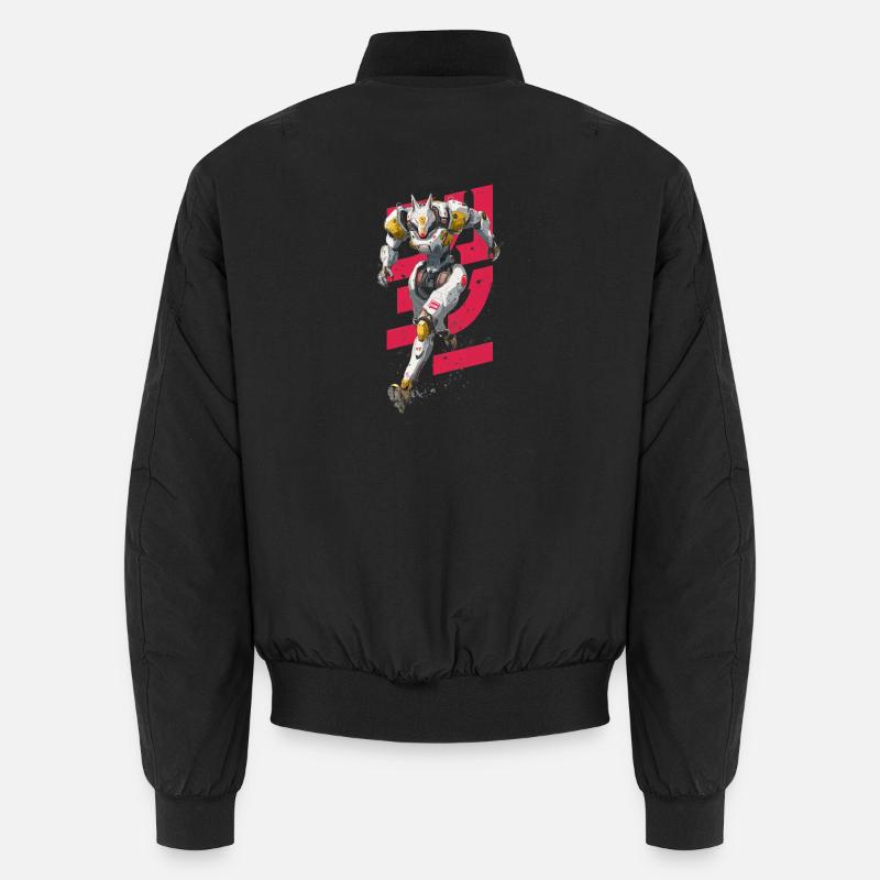 Futuristic Wolf Fighting Robot Unisex Bomber Jacket