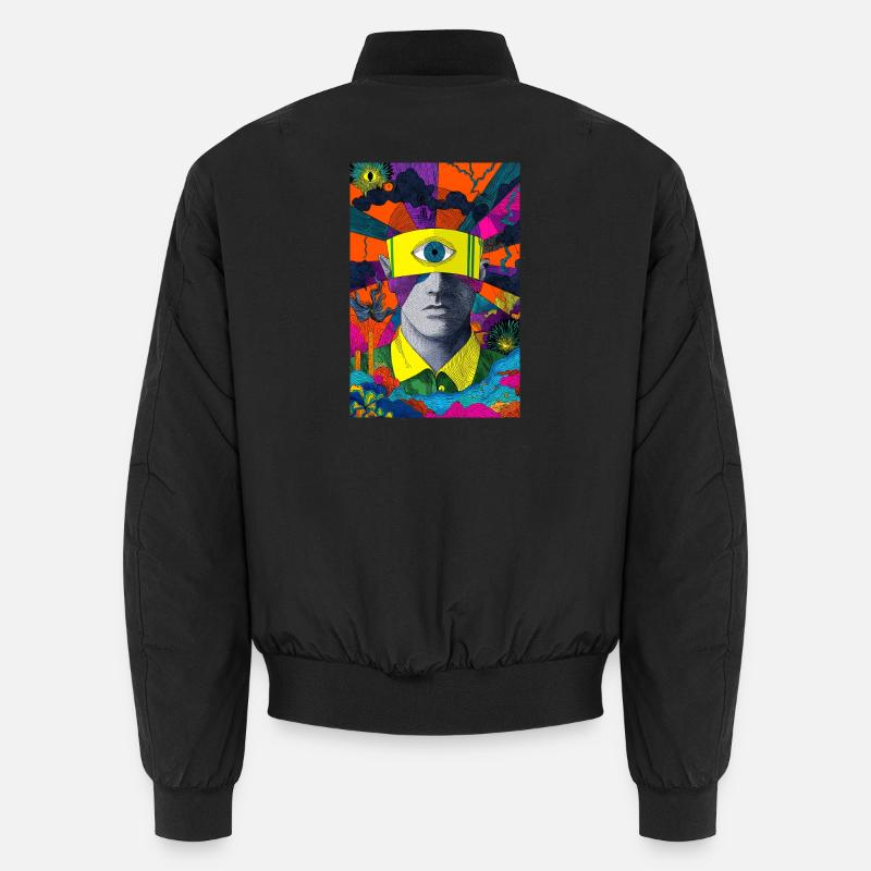 Visionary face with hypnotic eye Unisex Bomber Jacket