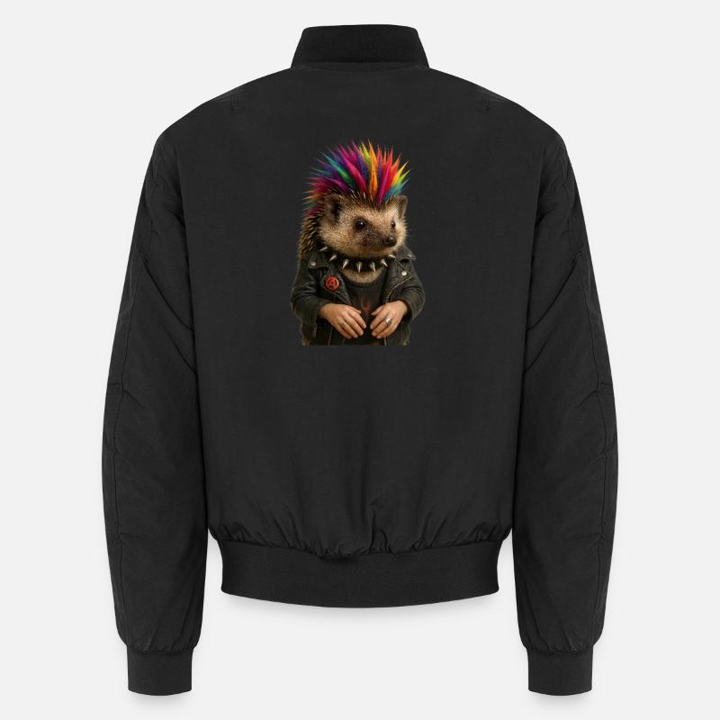 Bunter Igel Punk mit stylischem Flair Unisex Bomberjacke