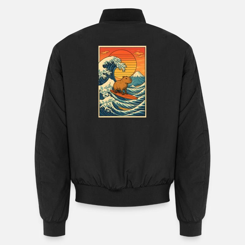 Capybara Surfing Unisex Bomber Jacket