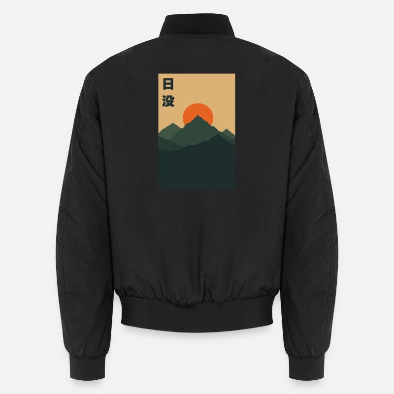 Sunset - Mountain Landscape - Unisex Bomber Jacket - black