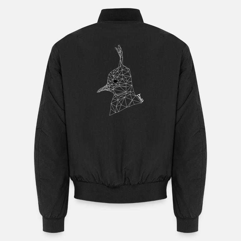 Lapwing Portrait - Wire Mesh - Unisex Bomber Jacket - black