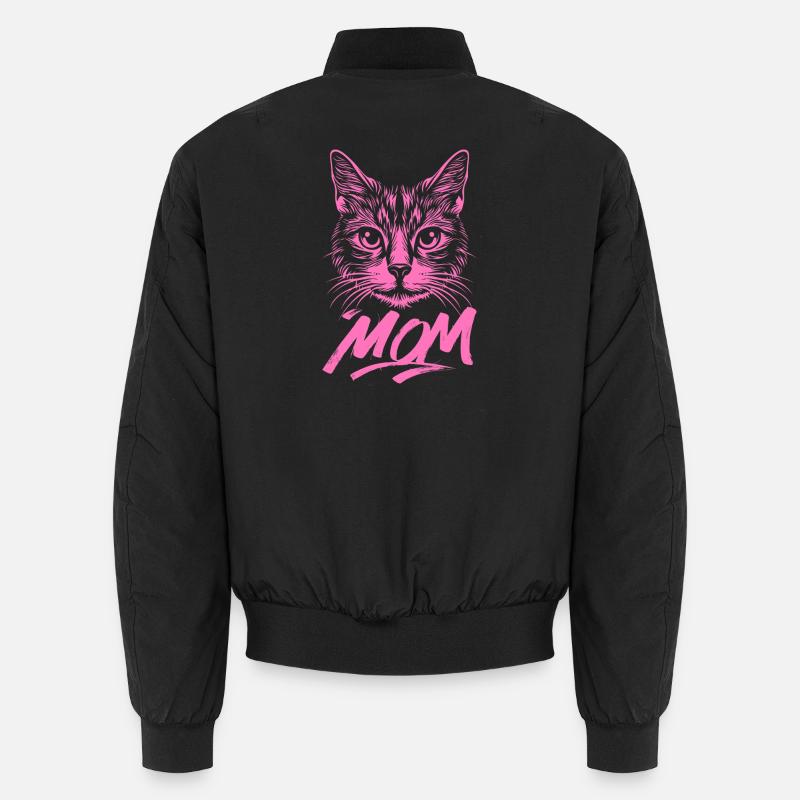 Cat-Mom-Pink-Katze-Kitten-Katzen-Cats-Katzenmutter - Unisex Bomberjacke - Schwarz