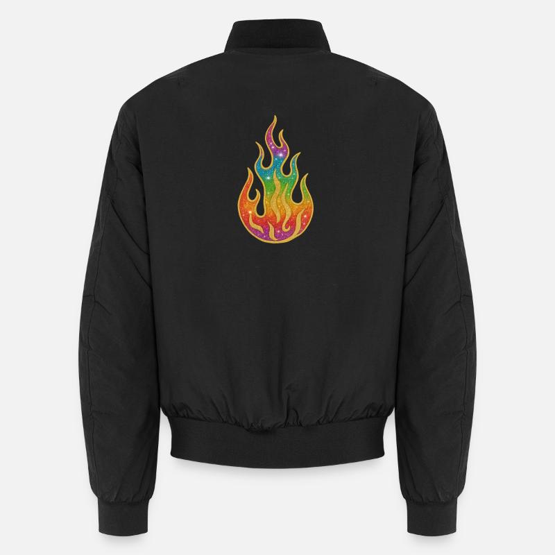 Fire | Rainbow Flame Glitter Splendor Unisex Bomber Jacket