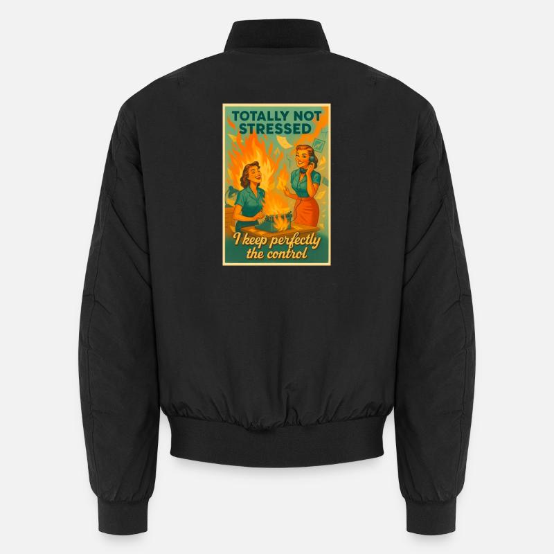 Totally Stressed Retro Office Unisex Bomber Jacket