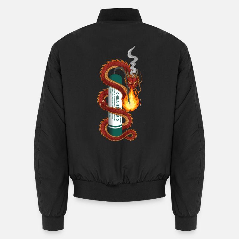 Pyro Drache - Unisex Bomberjacke - Schwarz