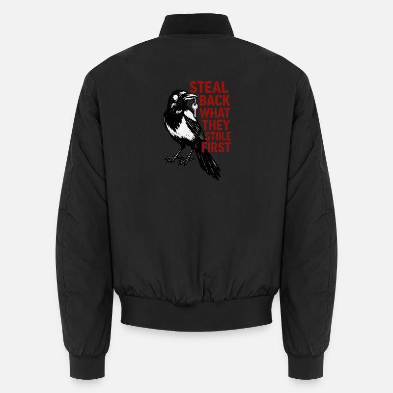 Magpie with Key Slogan Unisex Bomber Jacket