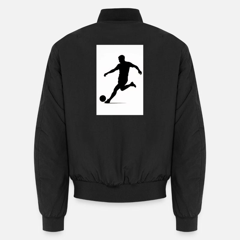 Fußball-Silhouette in Bewegung - Unisex Bomberjacke - Schwarz
