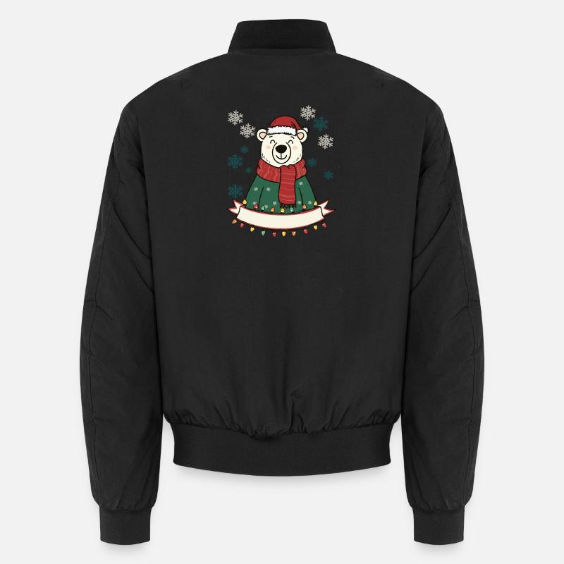 Polar Bear Christmas Magic - Unisex Bomber Jacket - black