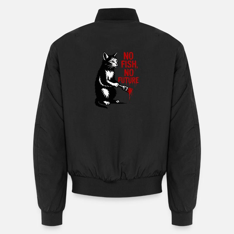 Pas de poisson Pas de graffiti de futur chat Bomber unisexe