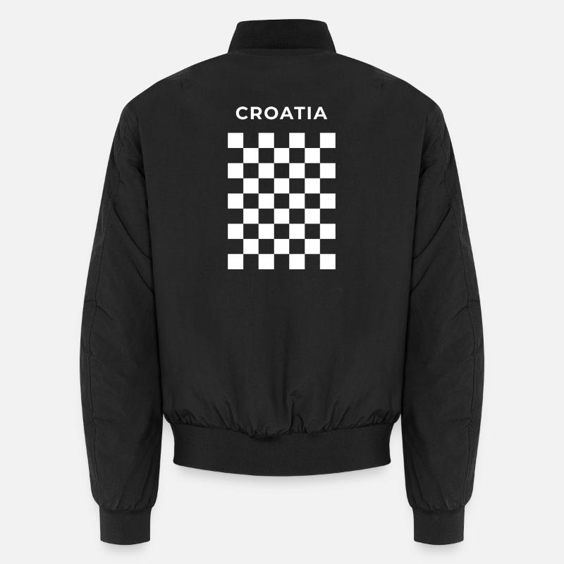 Blanc à damier croate Bomber unisexe