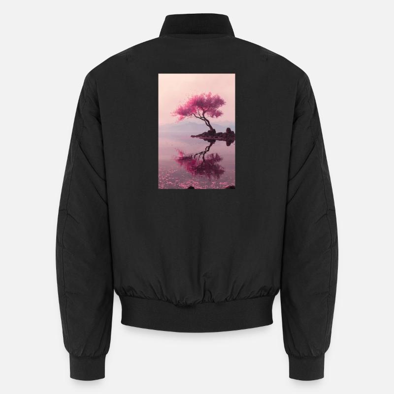 Reflets sur la rive de Blush Blossom Bomber unisexe
