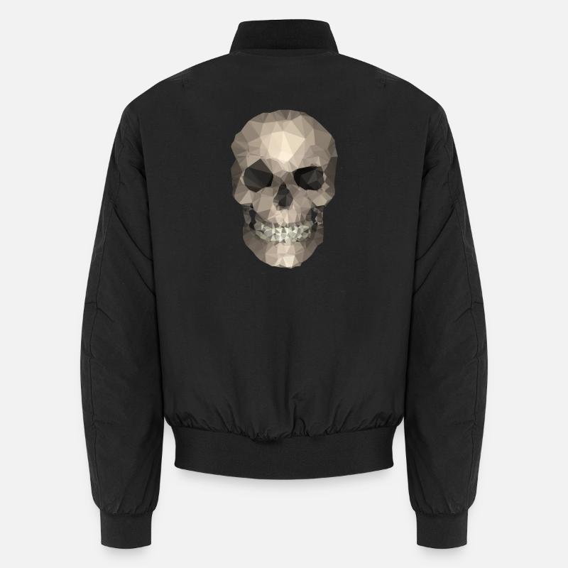 Polygon Geometrischer Schädel – Moderner Low Poly Unisex Bomberjacke