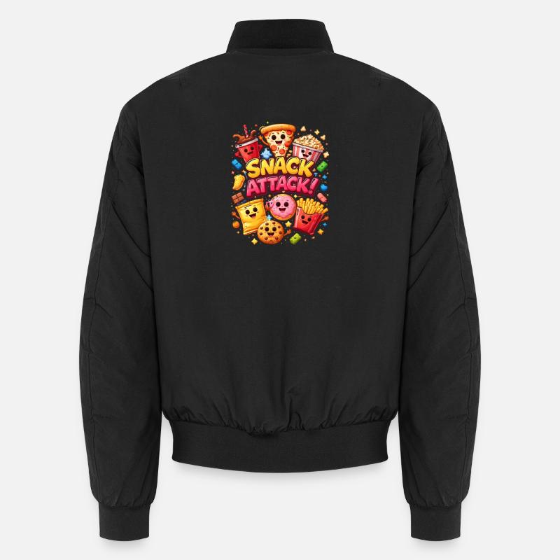 Snack Attack! Colorful snack heroes Unisex Bomber Jacket