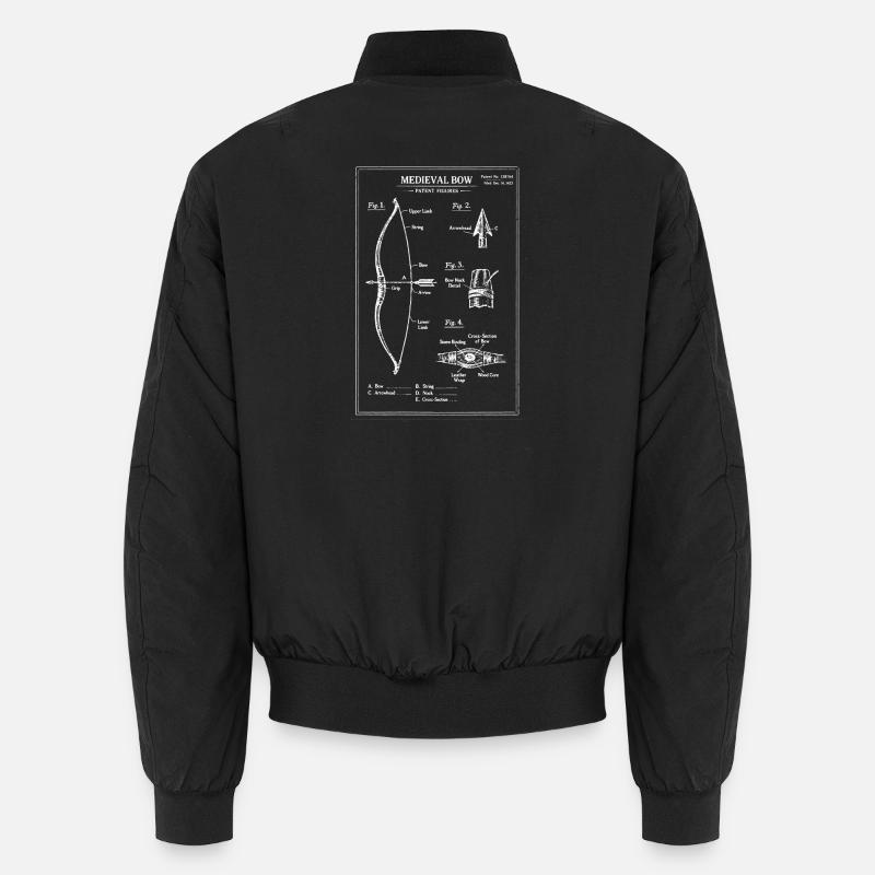 Mittelalterliche Bogenzeichnung - Unisex Bomberjacke - Schwarz
