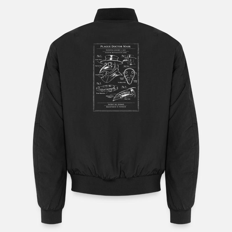 Seuchendoktor-Masken-Bauplan Unisex Bomberjacke