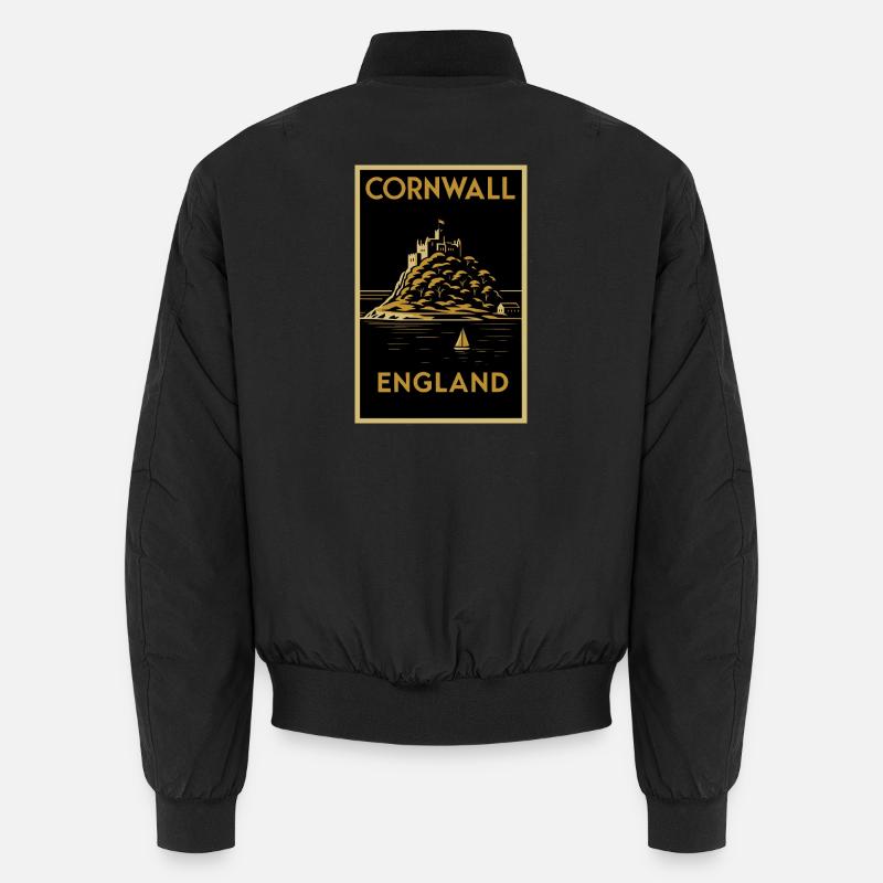 Cornwall England – Art-Déco Reise Poster Unisex Bomberjacke