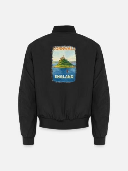Cornwall England – Aquarell Reiseposter - Unisex Bomberjacke - Schwarz
