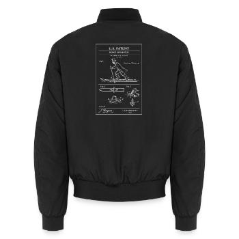 Diagramme de brevet de ski vintage - Bomber unisexe - noir - Dos - AI Model Male 185 light (185cm)
