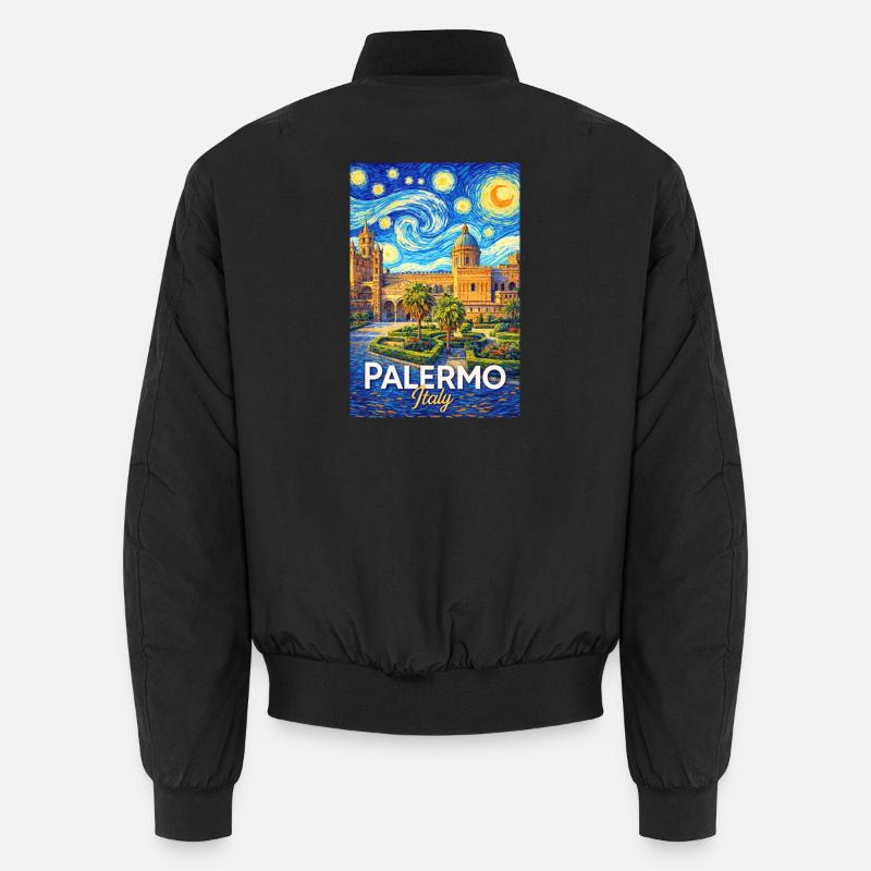 Palermo, Italy - Unisex Bomber Jacket - black