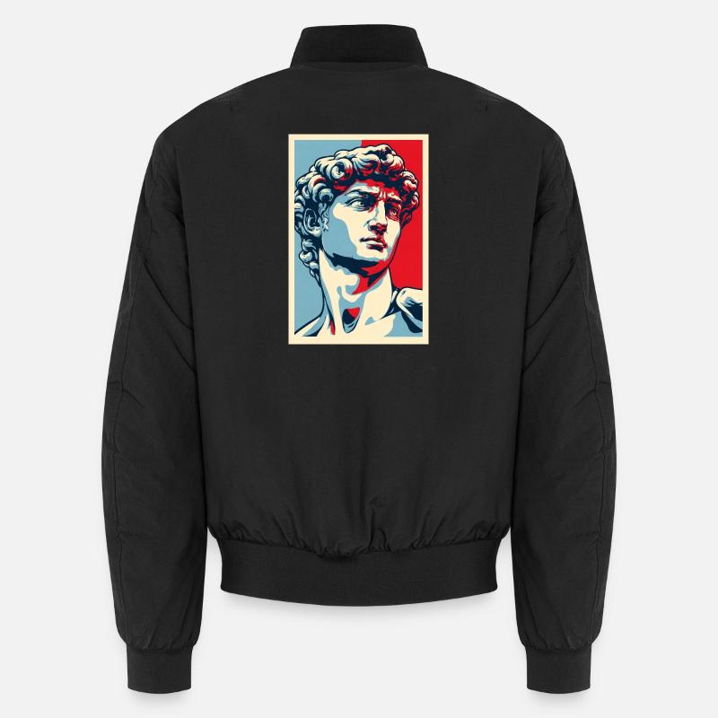 David Michelangelo dans Pop Art : Portrait bleu-rouge Bomber unisexe