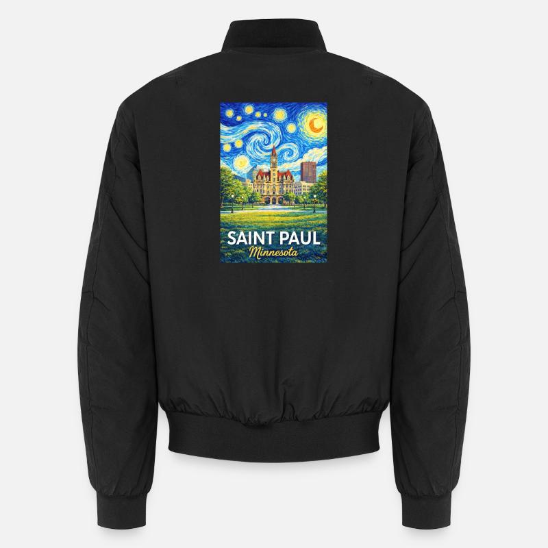 Saint Paul, Minnesota - Unisex Bomber Jacket - black
