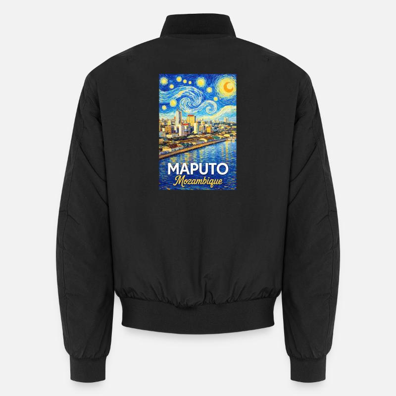 Maputo Mozambique Starry Night - Unisex Bomber Jacket - black