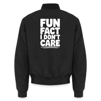 Fun Fact: Mir ist das egal - Unisex Bomberjacke - Schwarz - Hinten - AI Model Male 185 light (185cm)