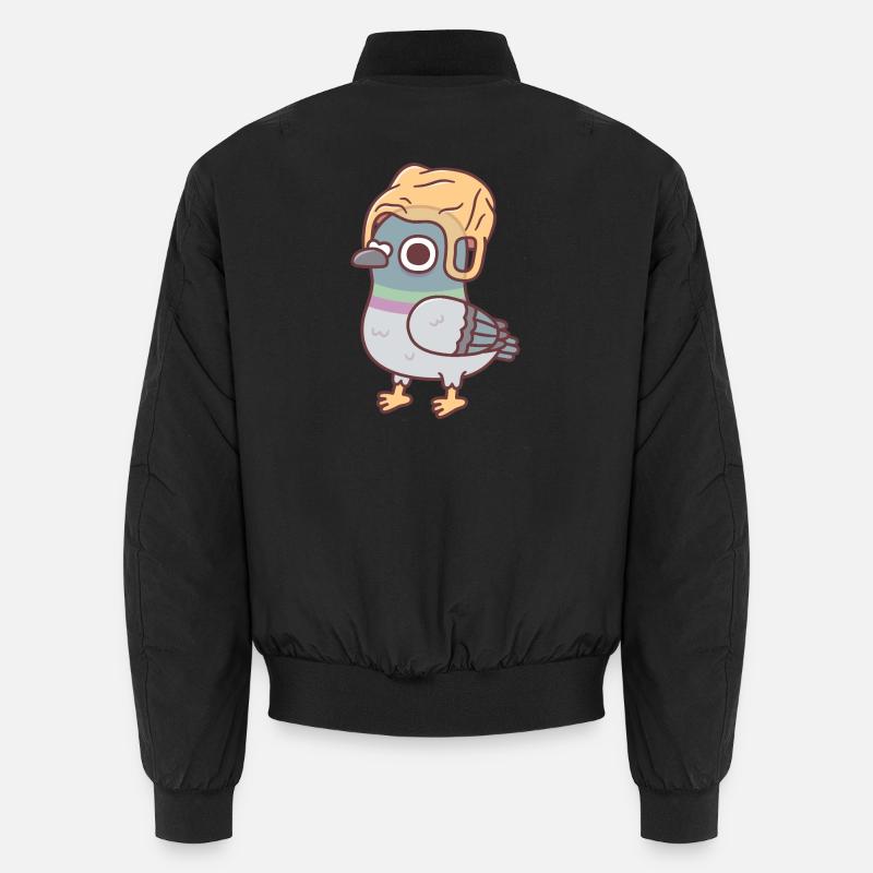 Lustige Taube mit Plastiktütenhut-Meme - Unisex Bomberjacke - Schwarz
