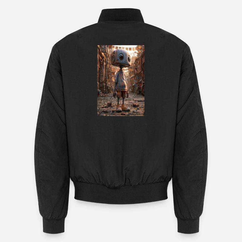 Rusty Robot in Neon Bazaar - Unisex Bomber Jacket - black