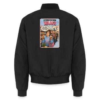 Sternzeichen Waage -  Humor für Unentschlossene - Unisex Bomberjacke - Schwarz - Hinten - AI Model Male 185 light (185cm)